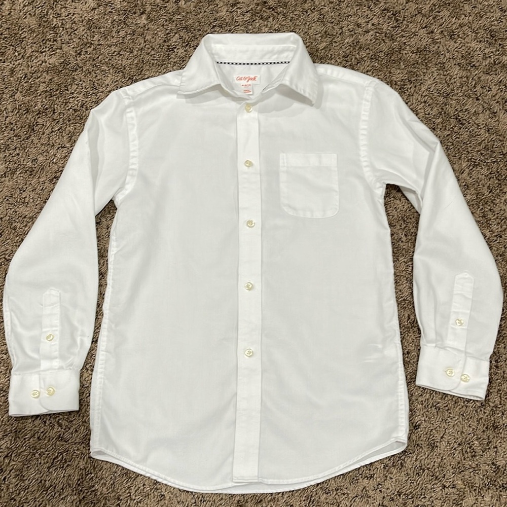 Cat & Jack Boy White Dress Shirt Size M (8/10)